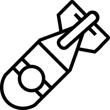 Askeri Bomba Simgesi Siyah Taslak Biçiminde