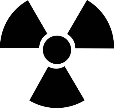 Siyah Siluet Radyasyon Tehlike Uyarı Simgesi