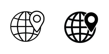 Küresel Konum Dünya Haritası Uluslararası Varlık Simgesi