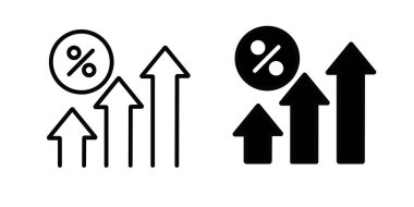 Yüzde Büyüme Artırma Finansal Simgesi