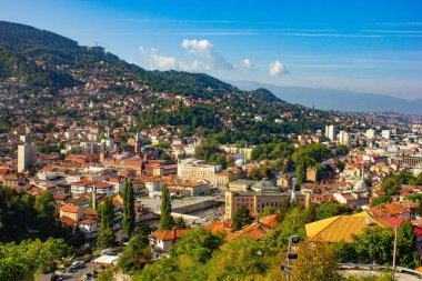 Saraybosna ve Bosna-Hersek 'in hava görüntüsü