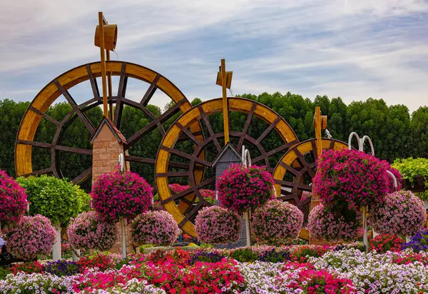 Dubai, BAE 'deki Mucize Bahçesi' nde çiçek heykelleri.