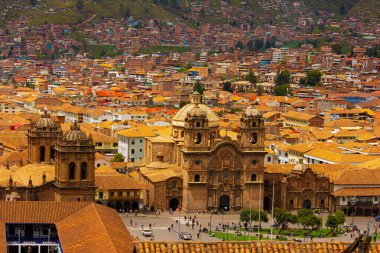 Antik şehir Cusco, Peru 'da hava manzarası