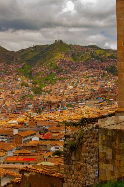 Antik şehir Cusco, Peru 'da hava manzarası