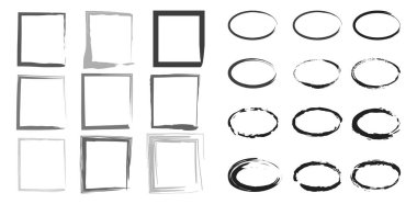 Bir grunge çerçeve ve sınır koleksiyonu sanatsal tasarım unsurlarını gösterir.