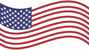 Yıldız ve çizgili Amerikan bayrağı tasarım elementi sallıyor.