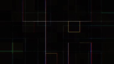 Soyut Parlak Izgara Çizgileri ve Karanlık Arkaplan Canlandırılmış Video Döngüsü