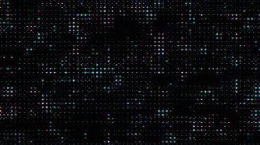 Soyut Dijital Glitch Arkaplan Canlandırılmış Teal ve Siyah Üzerindeki Beyaz Noktalar