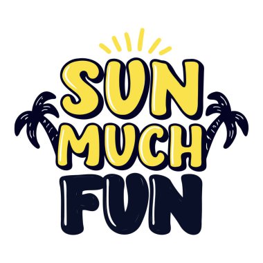 Güneş Çok Eğlenceli Plaj Saati Titreşimleri Yaz Dönüşü Tatil Palmiye Ağaçları Parlak Renkli Sanatlar