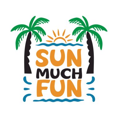 Yaz Vibes Güneş Palmiye Ağaçları ve Çok Eğlenceli Tropikal Plaj Okyanusu Tatil Grafiği