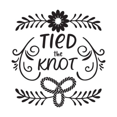 Düğüm Rustik Düğün Vektörü Çiçek Elementleri Davet Tasarımı İpi Siyah ve Siyah Kaydet