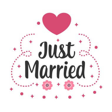 Kalp Çiçekleri ile Yeni Evli Kutlama Grafiği Yıldızları Resmediyor Düğün Davetiyesi