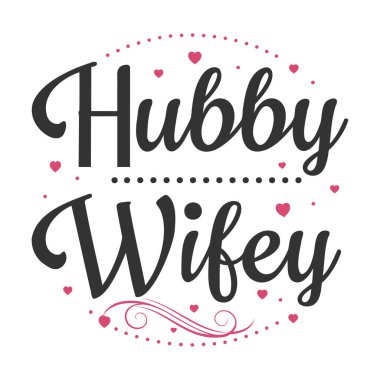 Koca Eşi Vektör Tasarımı Grafik Kalpleri Yeni Evli Evlilik Yıldönümünü Seviyor