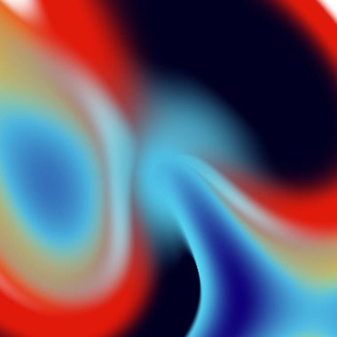 Kırmızı, mavi ve sarı renklerin dinamik bir bulanıklığı düzgün bir eğimle harmanlanarak hareket ve dijital sanatsal tasarım hissi yaratıyor..