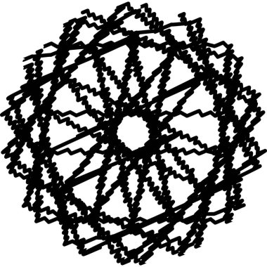 Soyut Desen Siyah ve Beyaz Zigzag Çizgileri Grafik Tasarımlı Dekoratif Şekil Modern Sanat Geometrik