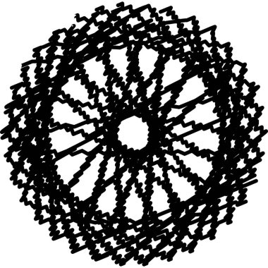 Soyut Siyah ve Beyaz Geometrik Tasarım Sanat Modeli Grafik Çizim Dairesel Motif Modern 100