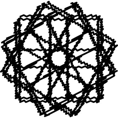 Soyut Siyah ve Beyaz Desen Tasarımı Geometrik Sanat Doodle Çizim Çizimi Modern Mürekkep Biçimi