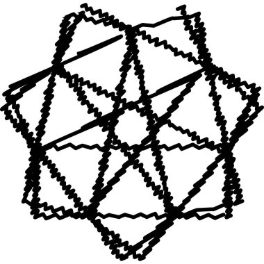 Geometrik elementlerle soyut grafik tasarımı dalgalı şekiller zigzag çizimleri çiziyor