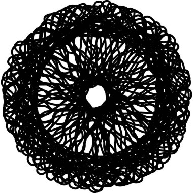 Siyah ve Beyaz Soyut Çizgi Sanat Tasarımı Grafik Şekil Vektörü Girdap Dekorasyonu Yuvarlak Çember