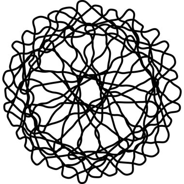 Soyut Çizgi Sanat Eğrileri Tasarım Minimalist Biçim Modern Grafik Sanatsal Girdaplar Siyah Beyaz