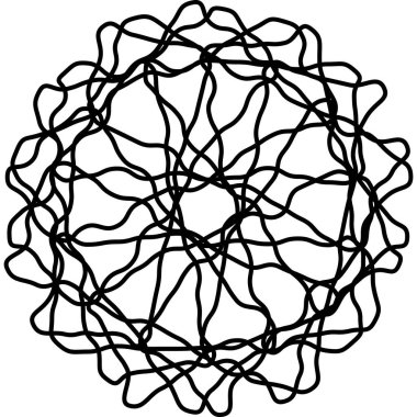 Kaotik Çizgi Sanatı Mandala Soyut Siyah Mürekkep Çizimsel Grafik Tasarım Sanatsal Dağınıklık
