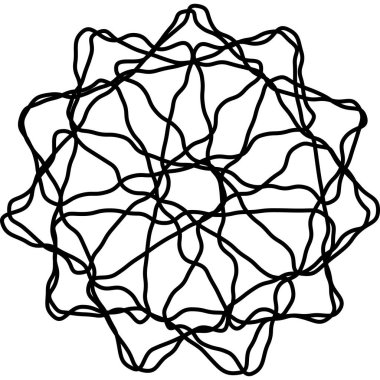 Siyah çizgilerin soyut karışıklığı bir yıldız patlaması tasarım elementi oluşturur basit ve kaotik sanat kompleksi