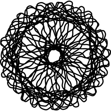 Karmaşık Siyah Çizgi Sanatı Soyut Eğriler Minimalist Tasarım Çağdaş Şekil Sanatsal