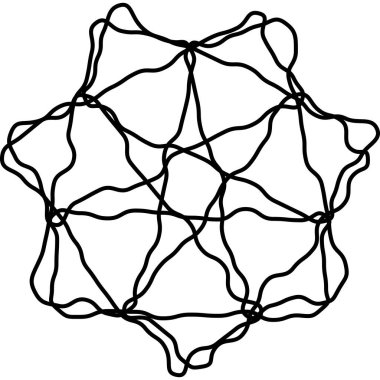 Siyah ve Beyaz Soyut Şekil Tasarımı Birleştirilmiş Çizgiler Geometrik Form Modern Sanat İllüstrasyonu