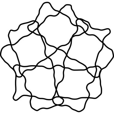 Soyut Petal Siyah Çizgi Sanat Girdabı Dekoratif Şekil Şekil Çiçek Şablonu Minimalist