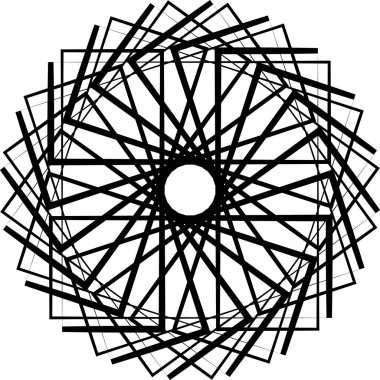 Geometrik siyah çizgiler soyut sanat çemberi tasarımı modern illüstrasyon modeli