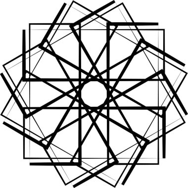 Geometrik Soyut Çizgiler Tasarım Grafik Simetri Sanatı Siyah Beyaz Modern Şekil 100