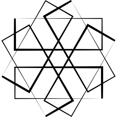 Geometrik çizgi sanat üçgeni kare sanat grafiği soyut görsel element modern sanat