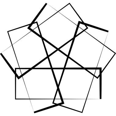 Soyut sanat illüstrasyonu siyah geometrik şekil dikdörtgen kare grafik tasarım sanat kavramı çizgileri