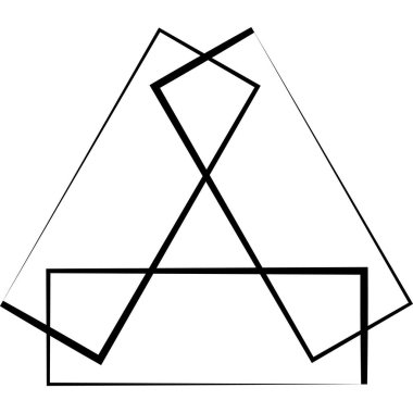 Soyut Tasarım Siyah Çizgiler Beyaz Arkaplan Geometrik Formlar Keskin Açılar Sanatsal