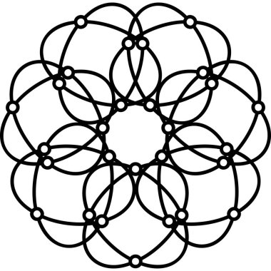 Dairesel Ağ Mandala Soyut Tasarım Bağlantısı Sembolik Desenli Modern Sanat Grafiksel