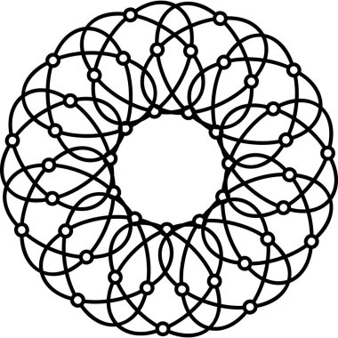 Soyut Ağ Bağlantısı Görsel Birbirine Bağlı Çemberler Tasarım Modern Sanat Konsepti