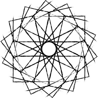 Geometrik Kaos Soyut Siyah Çizgiler ve Şekiller Bir Grunge Vektör Yıldız Patlaması Deseni Tasarımı