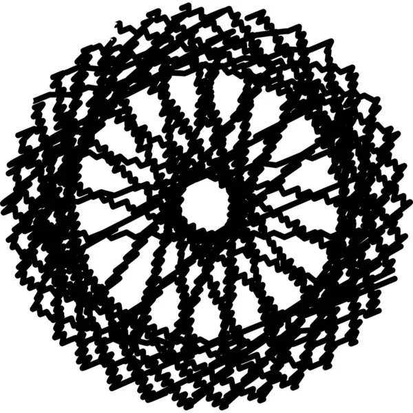 Soyut Siyah ve Beyaz Geometrik Tasarım Sanat Modeli Grafik Çizim Dairesel Motif Modern 100