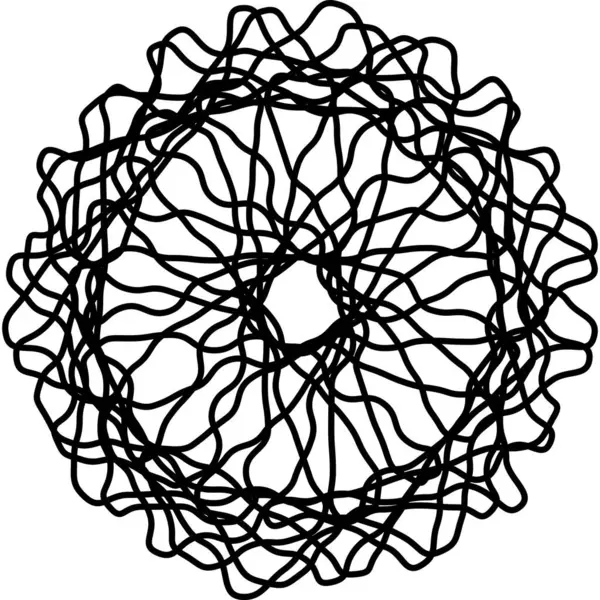 Soyut Kaos Kara Dalgalar Karışık Karışıklık Tasarımı Dairesel Şekil Dijital Sanat Modern