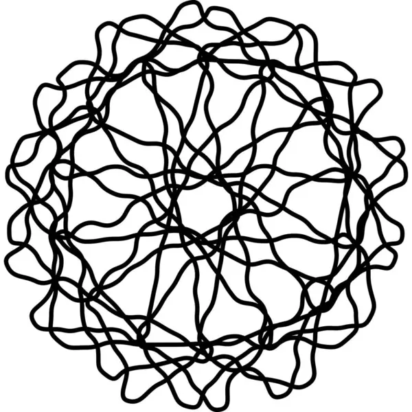 Kaotik Çizgi Sanatı Mandala Soyut Siyah Mürekkep Çizimsel Grafik Tasarım Sanatsal Dağınıklık