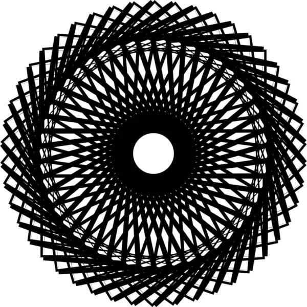 Heyacanlı Geometrik Desen Soyut Tasarım Operasyon Sanatı Siyah ve Beyaz Grafikler Dairesel İllüzyon Modern