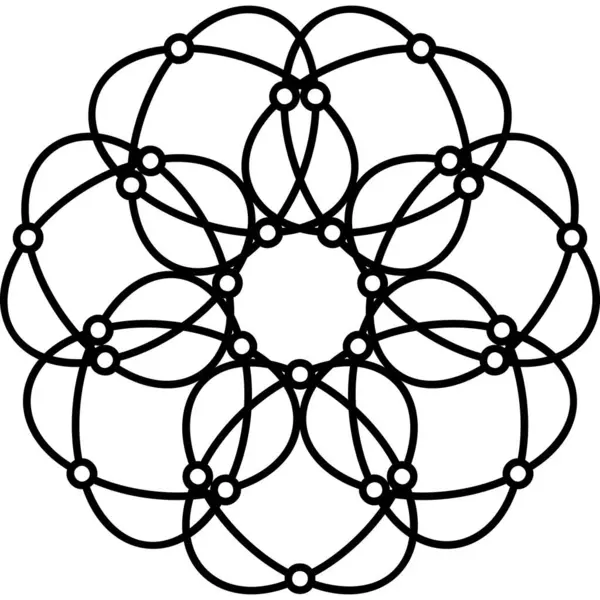 Dairesel Ağ Mandala Soyut Tasarım Bağlantısı Sembolik Desenli Modern Sanat Grafiksel
