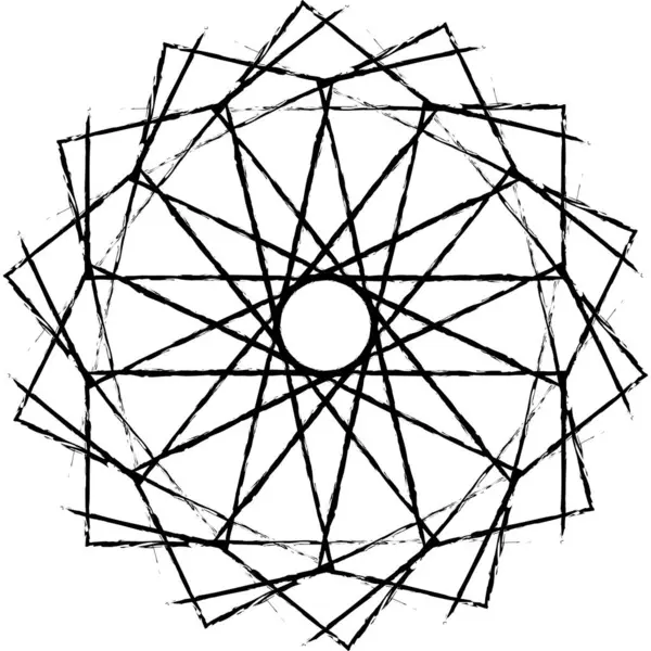 Geometrik Kaos Soyut Siyah Çizgiler ve Şekiller Bir Grunge Vektör Yıldız Patlaması Deseni Tasarımı