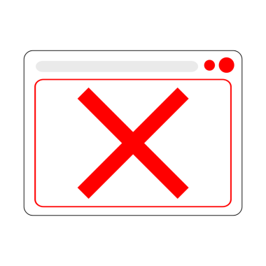 Web ve UI için Kızıl Haç Hatası Pencereyi Kapat Uyarı Simgesi Grafiği