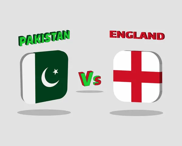 Park, Eng 'e karşı. Ülke Sembolleri ile Uluslararası Kriket Maçı 3D Bayrak Tasarımı ve Spor Posteri ve Küresel Turnuva Kullanımı için Ulusal Bayrak İllüstrasyonu.