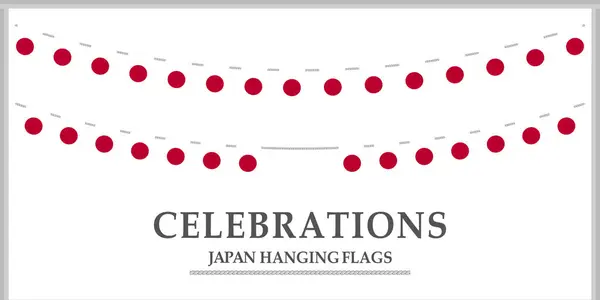 Japonya Bayrak Bayrağı ve Bayrak Asma Seti Kültürel Etkinlik ve Dekorasyon Kullanımı için Beyaz Arkaplanda Halat.