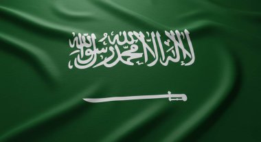 Suudi Arabistan Bayrağı Macro, Yeşil Beyaz Shahada, Kılıç, Gerçekçi Kumaş dokusu, Ulusal Sembol, Yurtsever, Yakın plan, Yüksek Çözünürlük, Suudi Ulusal Günü, Suudi Bayrağı, Ulusal Gurur