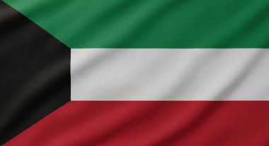 Kuveyt Bayrağı Macro, Yeşil Beyaz Siyah Çizgiler, Gerçekçi Kumaş Doku, Ulusal Sembol, Yurtsever, Yakın Çekim, Yüksek Çözünürlük, Kuveyt Ulusal Günü, Özgürlük Günü, Kuveyt Bayrağı, Ulusal Gurur