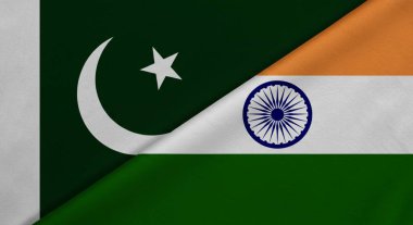  Pakistan ve Hindistan Çapraz Dokuya Kapalı Bayraklar