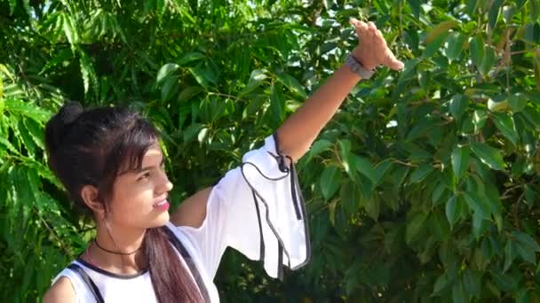 Ocak 2023 Jaipur Rajasthan Hindistan Güzel Asyalı Kız Kısa Siyah — Stok video